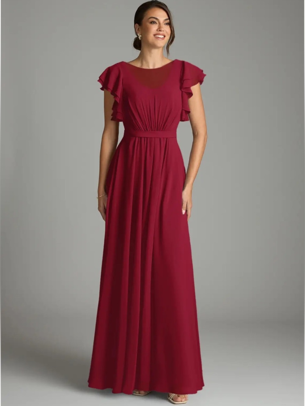 Azazie Daphne Burgundy Bridesmaid Dress size A14